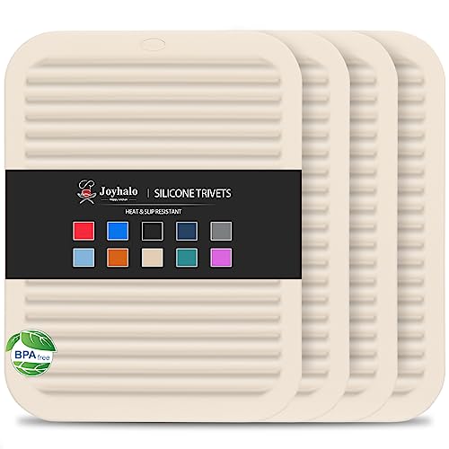 4 Pack Square Silicone Trivets (4 Count)