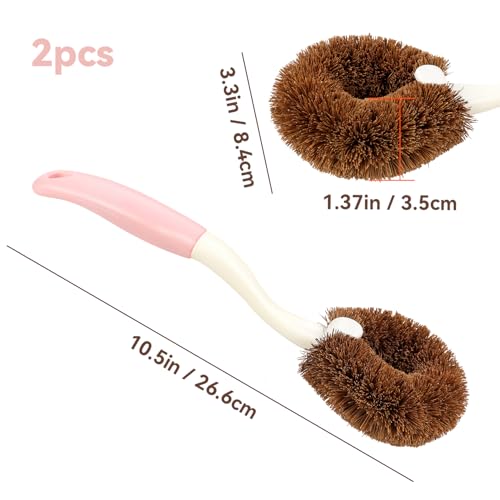 2 Pack Kitchen Scrub Brushes for Cleaning Dish Brush with Handle for Pans (2 Count)