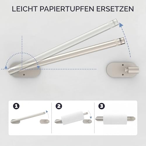 Brushed Nickel Paper Towel Holder Under Cabinet Self Adhesive