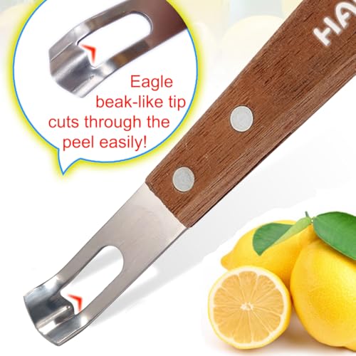 Channel Knife for Cocktails Lemon Citrus Twist Tool Wooden Handle