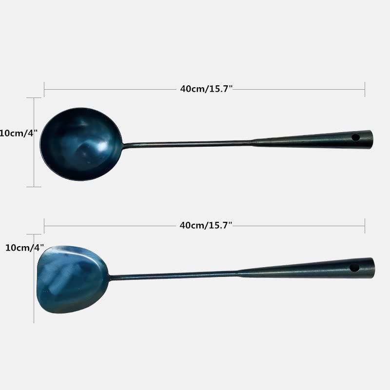 Traditional Hand Made spatula & Ladle Wok Tool Set (2 Count)