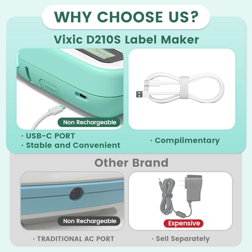 Label Maker D210S Label Maker Machine with 4 Tapes (4 Count (26.2 ft each))