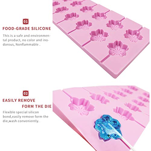 12 Capacity Silicone Cherry Blossoms Lollipop Mold Set