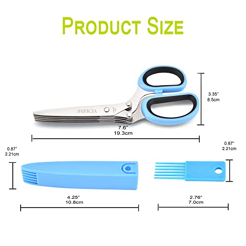 Herb Scissors with 5 Blades & Cleaning Kit