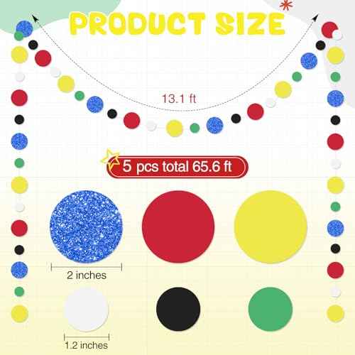 5 Pieces Circle Garland Banner Hanging (5 Foot)