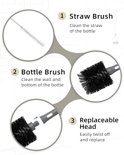 2 in 1 Bottle Brush with Straw Cleaner Brush