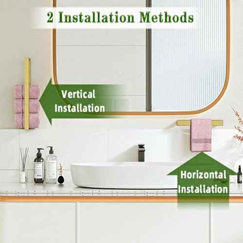 Gold Hand Towel Holder Towel Bar for Bathroom Wall Mounted 16 Inch