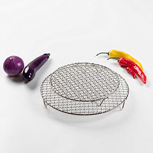 11" Round Cooling Rack Baking 304 Stainless Steel Versatile Steaming Grilling Fit Air Fryer