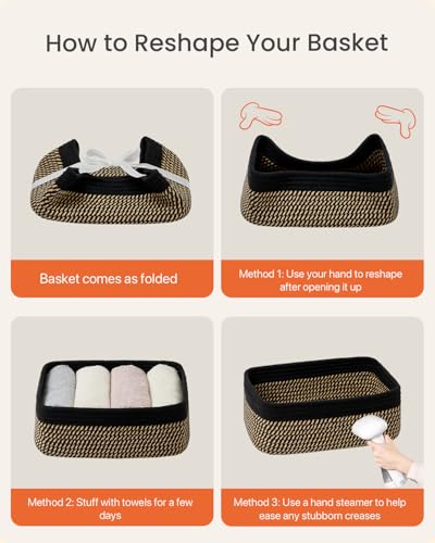 Small Woven Storage Basket for Organizing (3 Count)