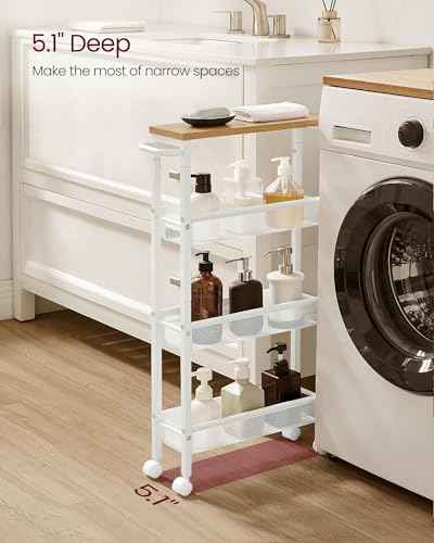 4 Tier Slim Rolling Storage cart with Wheels
