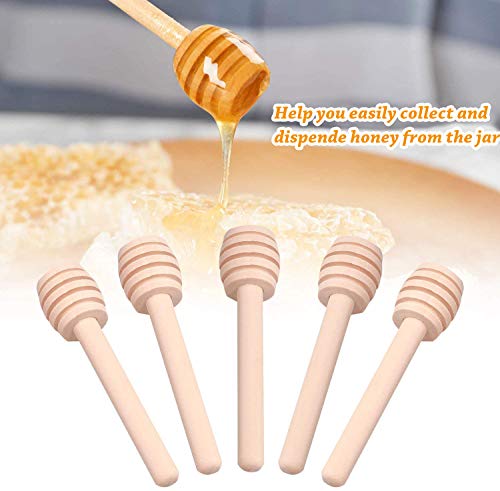 Premium 50 Pack 3 Inch Mini Wooden Honey Dipper Stick