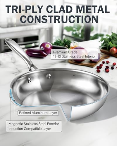 Multi Ply Clad Stainless Steel 12" Frying Pan