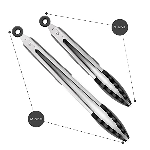 2 Pack Silicone Kitchen Tongs