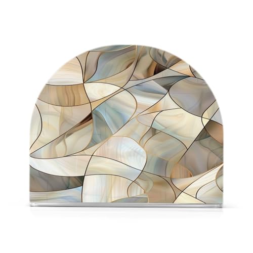 Abstract Stained Glass Pattern Napkin Holder for Table Paper Napkins Holder Acrylic Tissue Dispenser Kitchen Dining Room Bathroom Party Car Decor