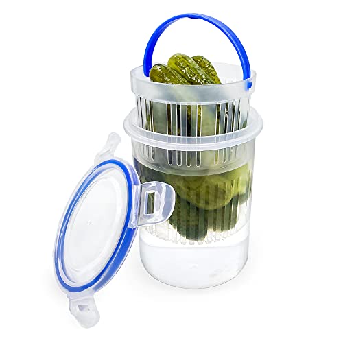 Pickle Jar 24 oz pickle container with strainer Pickle Holder Keeper Lifter