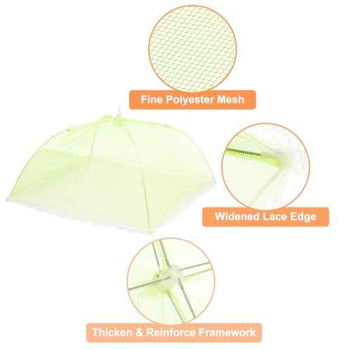 3 Pcs Large and Tall Food Covers 17" Mesh Food Covers for Outdoors Collapsible Food Protector Covers Tent for Parties Outdoor Picnics BBQs (3 Count)