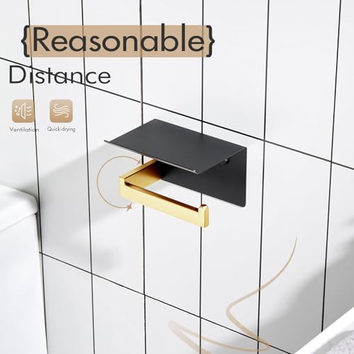 Toilet Paper Holders with Shelf Bathroom Toilet Paper Roll Holder Wall Mounted T