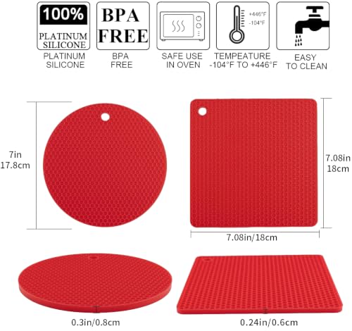 Silicone Trivets for Hot Pots and Pans (4 Count)
