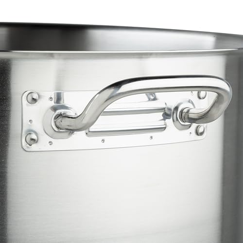 Silver 80 qt Stainless Steel Stock Pot with Cover