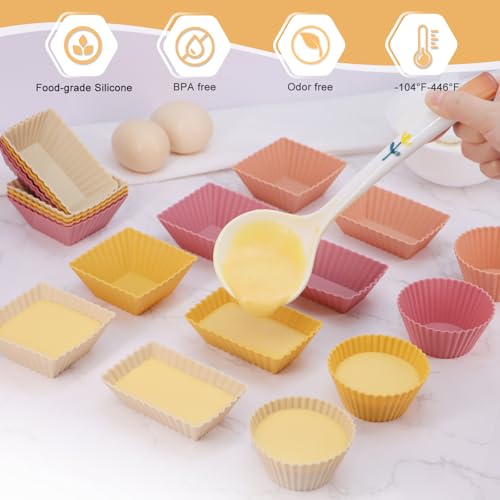 24Pack Silicone Muffin Baking Cups Cupcake Liners Lunch Box Bento Dividers (24 Count)