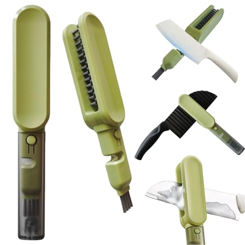 Knife Blade Brush with Long Handle and Lid Integrate Knife Sharpener and Gap Cleaning Brush