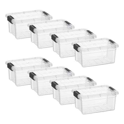 1.85 Quart Clear Plastic Storage Boxes with Lids (8 Count)