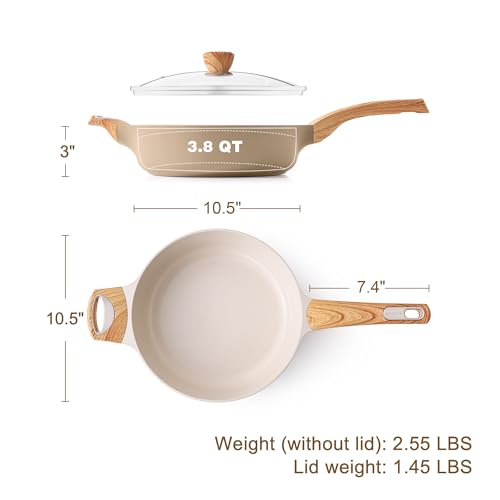 Ceramic Nonstick Frying Pan Skillet with Lid