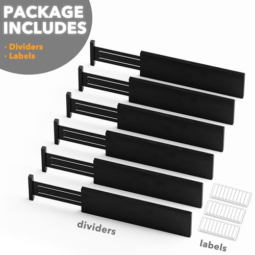 Bamboo Dresser Drawer Dividers 6 Pack (6 Count)