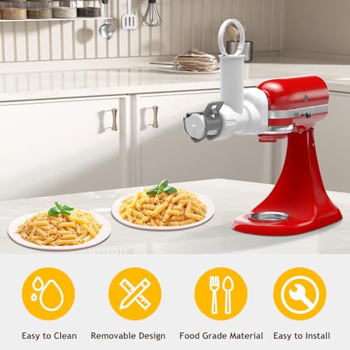 Pasta Maker Attachment for Kitchenaid Stand Mixer with 6 Different Shapes of Pasta Outlet (6 Count)