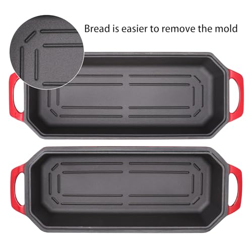 Bread Pan Cast Iron Loaf Pan with Lid Bread Loaf Pan 13x5 Inch Enameled Cast Iron Sourdough Bread Pan