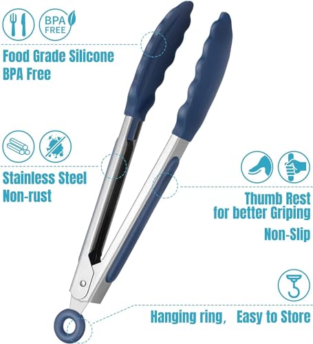 Mini Silicone Kitchen Tongs for Cooking