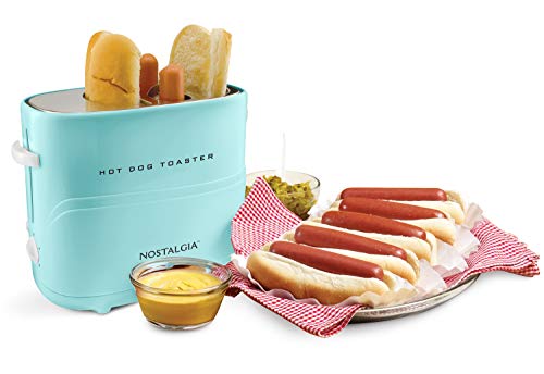Pop Up 2 Hot Dog and Bun Toaster With Mini Tongs