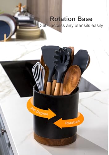 Ceramic Rotating Kitchen Utensil Holder for Countertop