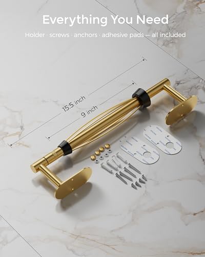 Gold Paper Towel Holder Under Cabinet with Damping Self Adhesive
