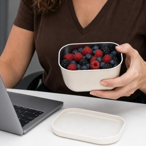 Flexibento Stainless Steel Snack Container Set with Silicone Lids (2 Count)