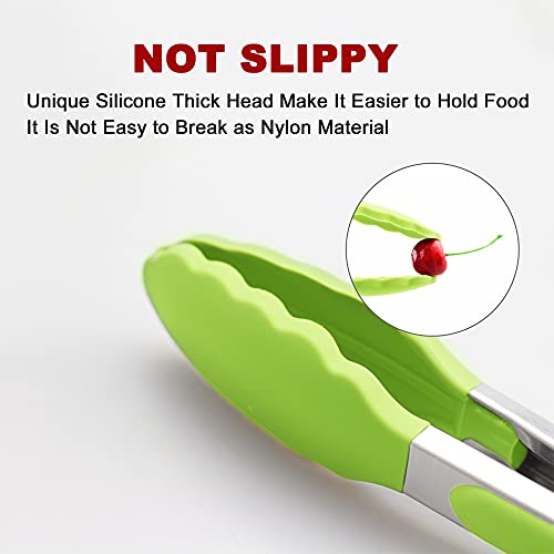 4 Pack Green Silicone Kitchen Tongs Set (4 Count)