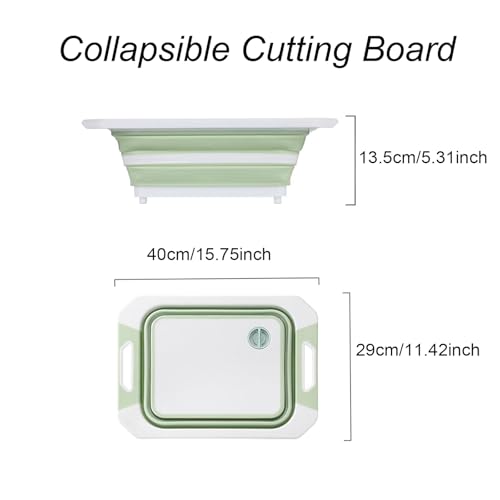 Camping Collapsible Cutting Board Dish Basin BBQ Prep Tub Camp Sink Dish Washing Station Multifunctional Storage Basket