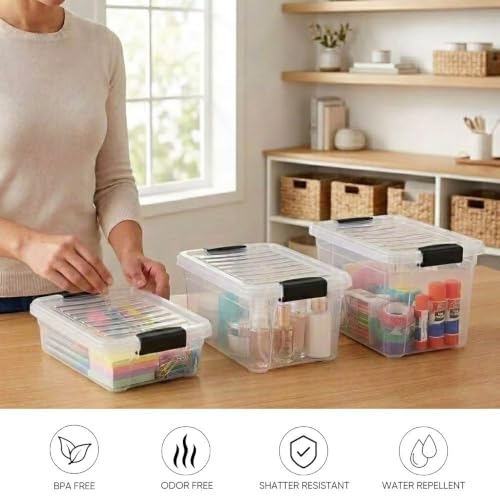 3.4 Quart Clear Plastic Storage Boxes with Lids (2 Count)