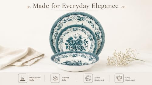 Royal 12 Piece Porcelain Dinnerware Set for 4