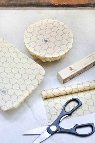 SuperBee Beeswax Wrap Roll XL 35x13" Reusable Food Wrap Hexagonia (2.96 Sq Ft)