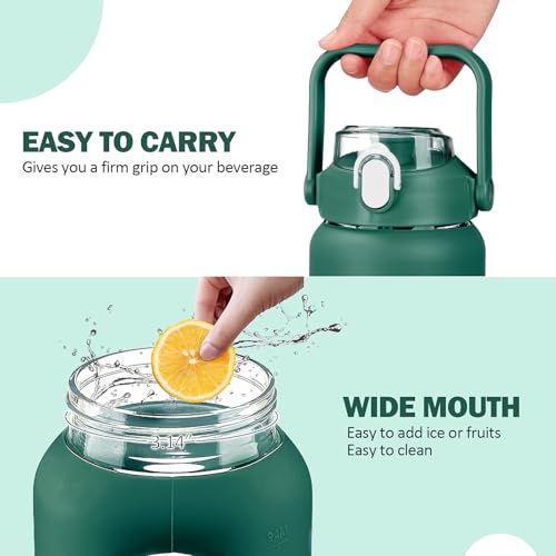 64oz Glass Water Bottles with Straw