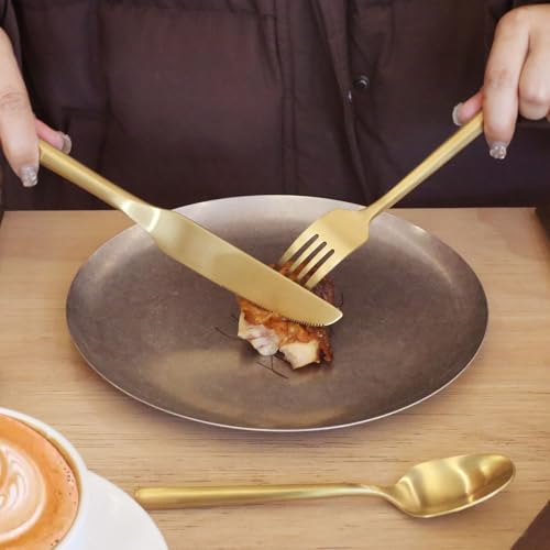 Matte Gold Silverware Set Hexagon Handle 60