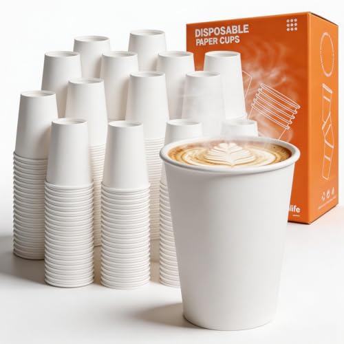Disposable Paper Coffee Cups 8 oz 500 Count Bulk