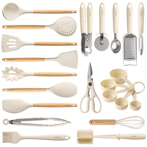 22 Piece Cooking Utensils Set with Wood Cool (22 Count)