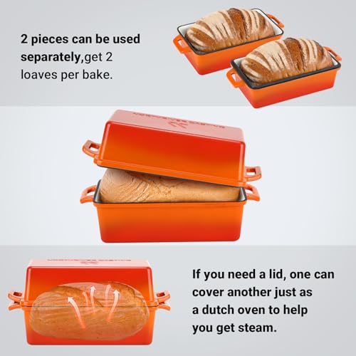 Enameled Cast Iron Loaf Pan with Lid