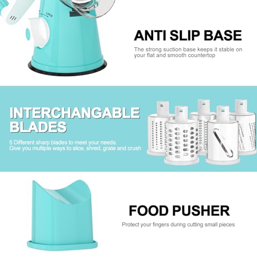 Rotary Cheese Grater Hand Crank Cheese Shredder for Fresh Cheese