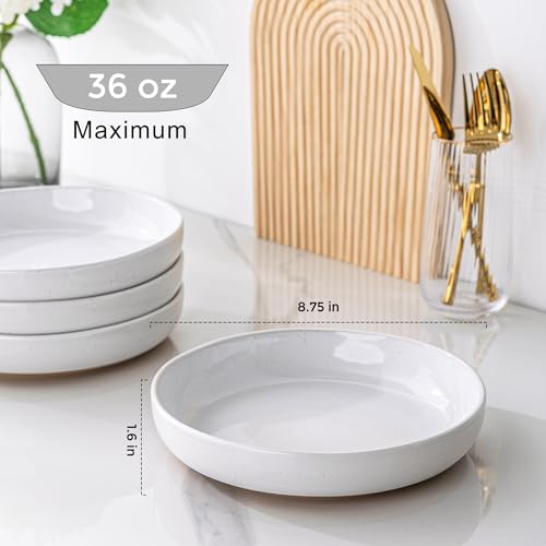 8.75'' Large Ceramic Pasta Bowls (4 Count)