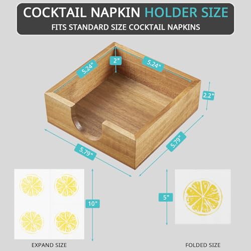 Acacia Wood Cocktail Napkin Holder