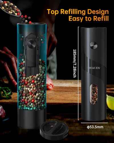 Rechargeable Electric Salt and Pepper Grinder Set Automatic Pepper Mill Grinders with Charging Base