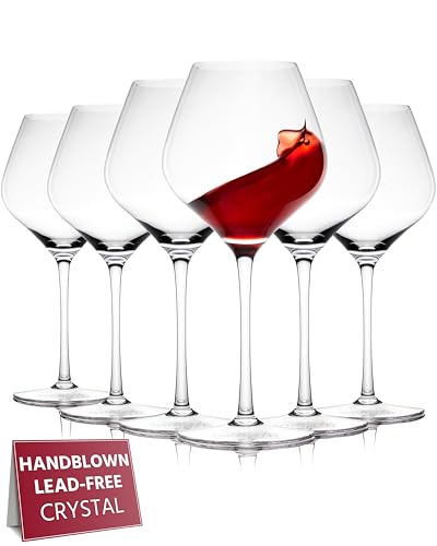Crystal Wine Glasses Set of 6 (6 Count)